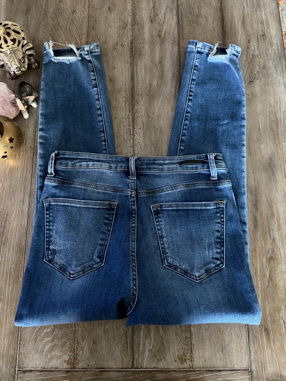 Women’s RISEN Distressed Blue Denim Jeans - Picture 5 of 10
